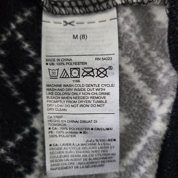 Old Navy Kids Youth Winter Fleece Pajama Set Black Gray Size Medium 8 EUC - Picture 6 of 6